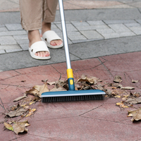 Pour un nettoyage écologique des tapis, des sols en bois dur et des carreaux, brosse et raclette double face 2 en 1 en PP