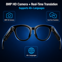 Gafas Inteligentes con IA y Logotipo Personalizado, Cámara de 8MP, WiFi 5.3, Resistentes al Agua IPX4, Video 1080P, Audio de Oído Abierto, Gafas de Sol OEM/ODM