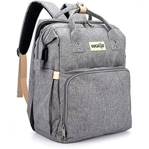 Sac à dos imperméable pour couches de bébé avec station de change, port de charge USB, doublure en polyester, sac élégant pour garçons et filles - Product Image 2
