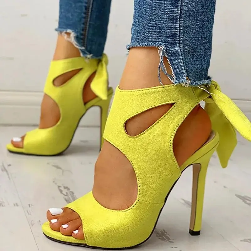 2021 Newest Design Summer Hot-selling Women Sexy Shoes High Heel Solid Color Strappy Sandals Coarse with High Heels