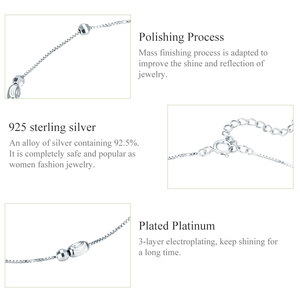 Chaîne de <span class=keywords><strong>cheville</strong></span> en <span class=keywords><strong>argent</strong></span>, perles du style européen, ornements du pied simples, chaîne élégante S925 - Product Image 6