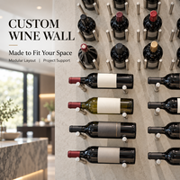 Présentoir mural personnalisé Minghou pour bouteilles de vin – Support mural pour bouteilles de vin – Projet de cave à vin de luxe OEM ODM