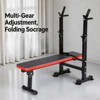 Banc de musculation pliable multifonction en acier, station d'haltères, équipement d'entraînement complet pour la maison, portable