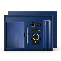 Set de Regalo Empresarial de Lujo de 6 Piezas con Libreta de Tapa Dura de PU, Taza Térmica, Paraguas, Memoria USB, Bolígrafo, Altavoz Bluetooth y Batería Externa