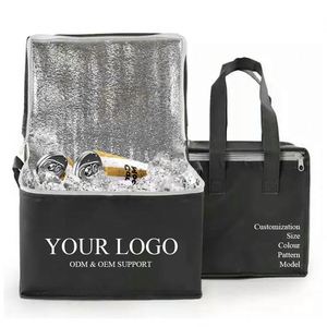 Sac isotherme personnalisé OEM pour la livraison de nourriture, sac thermique réutilisable en non-tissé avec logo, sac en aluminium - Product Image 1