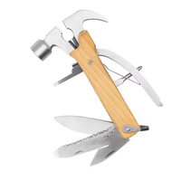 Vente chaude Manche En Bois Camping Survie Multitool Pince Hache En Plein Air Griffe Marteau Camping Combinaison Multitool Marteau