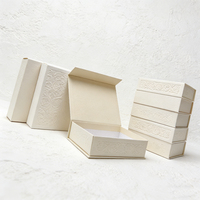 Boîtes cadeaux personnalisées écologiques en carton recyclé, robustes, réutilisables, style livre, avec fermeture magnétique, gaufrage à chaud doré