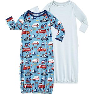 BambooBud - Paquete de 2 Camisones para Bebé, Manga Larga, Suaves, de Viscosa de Bambú, Unisex, Ropa de Dormir para Bebés - Product Image 1