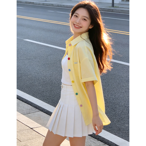 <span class=keywords><strong>Camisas</strong></span> de <span class=keywords><strong>Mujer</strong></span> de Color Sólido de Alta Calidad Producidas por Fábricas de Bajo Costo, Tops de Manga Corta Transpirables Casuales de Verano - Product Image 5