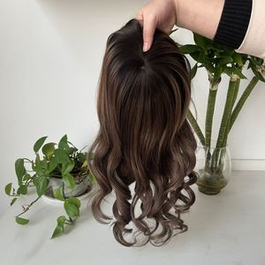 Sẵn Sàng Để Tàu 16Inch 7X8 Nâu Balayage Màu Duy Nhất Lụ<span class=keywords><strong>a</strong></span> Top Clip Trong Thẳng Tóc Con Người Tóc Giả Tóc Cho Phụ Nữ - Product Image 3
