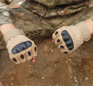 Guantes Tácticos de Medio Dedo, Transpirables, de Microfibra de Poliéster, con Recubrimiento de Goma Anti-Impacto, <span class=keywords><strong>para</strong></span> Entrenamiento en Gimnasio, Levantamiento de Pesas y Ciclismo - Product Image 4