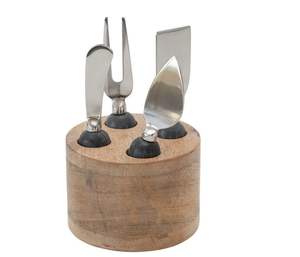 Juego de cuchillos de queso de acero inoxidable ecológicos de alta calidad, mangos de madera de cocina superiores, tamaños personalizados, corte, rebanado, venta al por mayor - Product Image 1