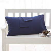 Lot de 2 taies d'oreiller en polyester brossé de couleur unie, respirantes, antibactériennes, anti-acariens, fermeture à rabat pour hôtel et maison