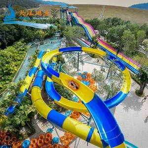 Hot Verkoop Waterpark Apparatuur Spiraal Combinatie Glijbaan Waterglijbaan Glasvezel Aquapark Apparatuur/Waterpark