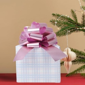 Fiocco Natalizio in Plastica Rossa Grande per Decorazione Porta d'Ingresso, Nastro Festivo Gigante a Prezzo di Fabbrica - Product Image 4