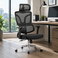 Chaise de bureau ergonomique en maille à dossier haut inclinable pivotante pour ordinateur, vente directe usine