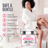 Gel éclaircissant pour zones intimes OEM ODM rose 30ml pour femme, genoux, cou, zone du bikini, intérieur des cuisses, éclaircit et élimine les taches sombres