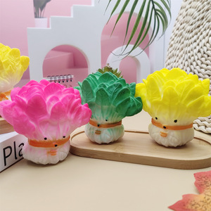 Wholesale 8cm TPR Vegetable Spinach Squeeze Toy Popular Stress Relief <b>Squishy</b> Gift for Kids and Adults - Product Image 2
