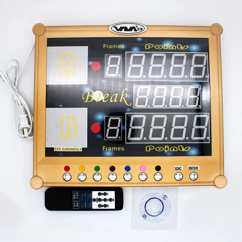 Painel eletrônico digital portátil de led, bilhar, sinuca com cabo de dados