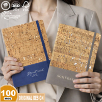 Carnet en cuir PU à texture bois, écologique, de qualité supérieure, A5 A6, avec logo personnalisé, nouveau design, couverture rigide, avec bande élastique