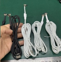Kabel Data Pengisian Daya USB C Ultra Tipis Profil Rendah 3.3FT Warna Putih dengan Jalinan Nilon Khusus, Kabel USB C Sudut Kanan
