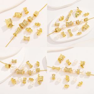 Nantong Gold Plated Copper <b>Beads</b> Mixed Shapes With Cubic Zirconia For Bracelet Making DIY Jewelry Accessories - Product Image 3