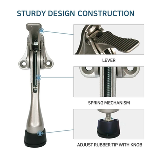 Tope de Puerta Antirrobo de un Toque, Ajustable, Resistente, de Aleación de Zinc, con Punta de Goma - Product Image 3