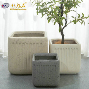 Nuevos Macetas de Hormigón para Plantas, Color Gris Claro, para Decoración e Interiores y Exteriores - Product Image 2