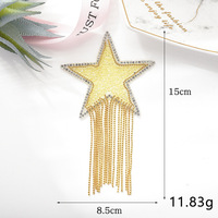 Patchs en strass thermocollants en cristal plastique en forme d'étoile de 5 cm personnalisés pour chaussettes et chapeaux, vente en gros