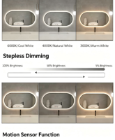 Espejo LED de Cuerpo Entero Personalizado |   Espejo de Baño Ovalado/de Pista de Carreras para Montar en la Pared, para Barberías, Salones y Decoración de Muebles de Belleza