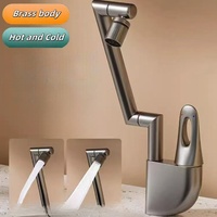 Nouveau design en laiton robinet de lavabo à eau chaude et froide bras mécanique universel robinet de lavabo de comptoir de salle de bain