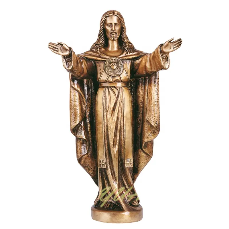 Sculpture de jésus religieux catholique taille réelle en Bronze en plein air, Statue de jésus-Christ taille réelle