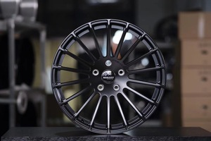Jantes forgées monobloc HZH personnalisées 5x112 5x120 à rayons multiples en alliage noir pour Audi A4 A5 A6 S4 S5 <span class=keywords><strong>BMW</strong></span> Série 3 Série 5 F30 G20 G30 - Product Image 1