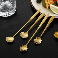 Fleur de cerisier Style japonais cuillère à café en métal tasse et cuillère en acier inoxydable ensemble pour cuisine thé mariages cadeaux