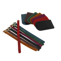 Étiquette de bagage personnalisée en cuir véritable avec rabat de confidentialité et sangle à boucle réglable pour sac de voyage