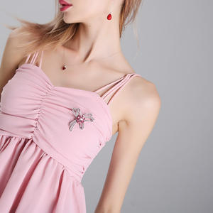 XILIANGFEIZI韓国ジュエリーウェディングラインストーンブルー<span class=keywords><strong>CZ</strong></span>ダイヤモンドクリスタル弓ブローチ - Product Image 2