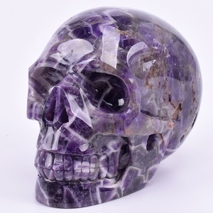 หัวกะโหลกคริสตัลอะเมทิสต์,ของตกแต่งบ้านงานฝีมือลึกลับ - Product Image 1