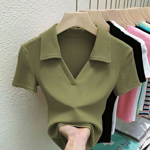 Design Sense T-<span class=keywords><strong>shirt</strong></span> décontracté à manches courtes pour femme, coupe ajustée, été 2023, polyester et élasthanne - Product Image 3
