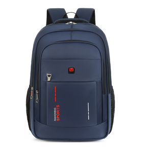 Men's Business <b>Backpack</b> <b>Large</b> <b>Capacity</b> 20-35L For School Travel With Interior Zipper Pocket Solid Color Blue - Product Image 1