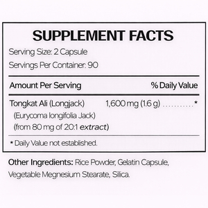 תוסף תזונה טבעי של טונגקט עלי, 1600 מ\\\"ג שווה ערך למנה, קפסולות בעלות שחרור מהיר, מאושרות GMP - Product Image 2