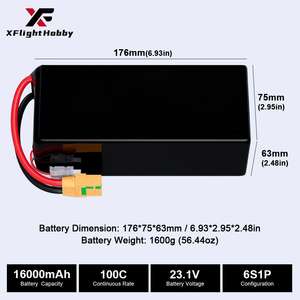Батарейка для дрона XFlight, 6S 8S 12S 10000 мАч, 16000 мАч, 22000 мАч, 25C, для аэрофотосъемки, сельскохозяйственный БПЛА - Product Image 3