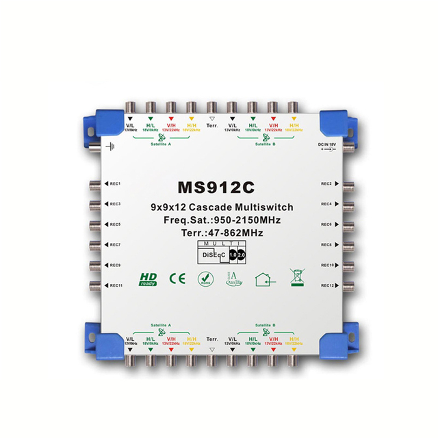 MT-7800 950~2150MHz 8 satellite 8 SAT 47~862MHz 1 Terr. IF 9*9*16 cascade multiswitch