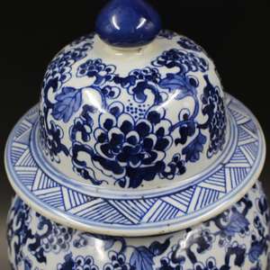 Pot général fait à la main motif fleur et oiseau Antique <span class=keywords><strong>dynastie</strong></span> <span class=keywords><strong>Qing</strong></span> porcelaine Phoenix bleu et blanc pot de gingembre avec couvercle pour la décoration - Product Image 5
