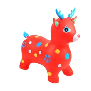 Promotion high quality pvc inflatable riding animal toys music jumping animal toy