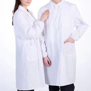 เสื้อกาวน์แพทย์สำหรับห้องปฏิบัติการ สีขาว ผ้าฝ้ายคุณภาพสูง ระบายอากาศได้ดี ป้องกันไฟฟ้าสถิต ทนทาน น้ำหนักเบา สวมใส่สบาย มีกระเป๋า สำหรับมืออาชีพ - Product Image 3