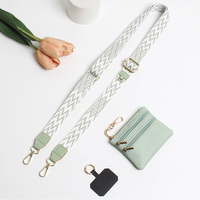 Sangle de téléphone à bandoulière large, imprimée double face, avec porte-monnaie, en nylon, style collier
