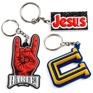 Promotion gifts cheap customized key ring cartoon 2d 3d plastic soft rubber key chain custom logo silicone pvc keychain