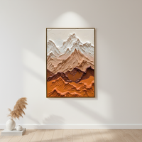 Peinture à l'huile abstraite texturée 3D sur toile, art mural, taille et cadre personnalisables, tons chauds et terreux, décoration intérieure