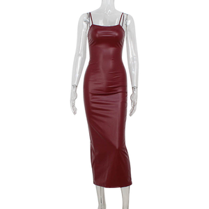 In Stock Sexy Red Leather Dress Washable and Durable | Alibaba.com