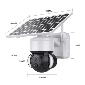 Sistema de câmera solar Ptz Zoom óptico sem fio para exterior 4X 10X Painel solar alimentado por segurança e rastreamento humano 8MP CCTV 4G lente dupla